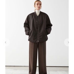 & OTHER STORIES Oversized Zip Bomber Jacket, Size XS